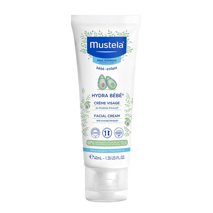 Mustela Hydra Bebe Face Cream Daily Baby Moisturizer with Natural Avocado Jojoba Oil 135 fl oz
