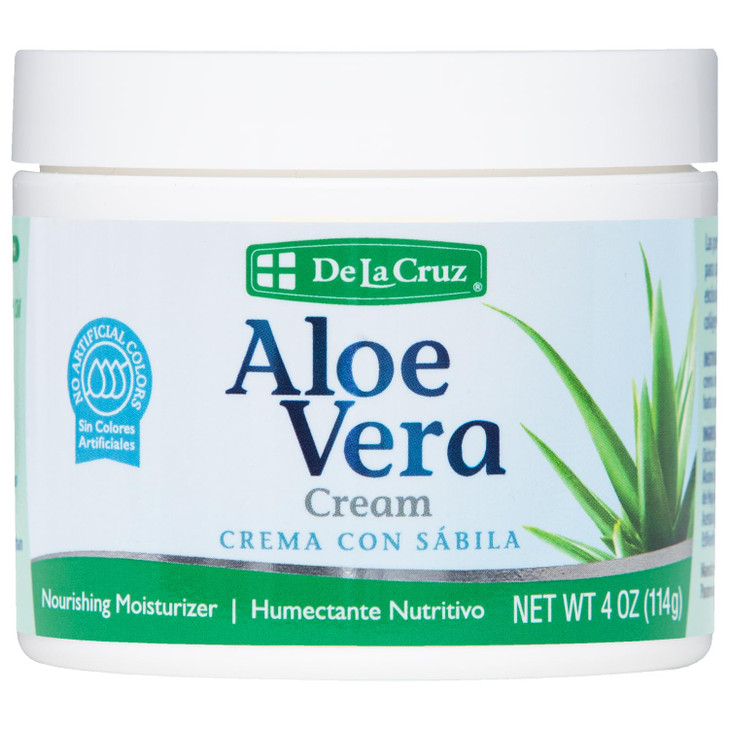 De La Cruz Aloe Vera Face Moisturizer Natural Aloe Cream for Face Hands and Body 4oz