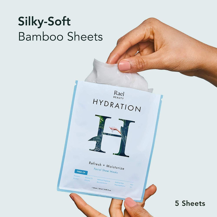 Rael Face Mask Skin Care Hydrating Face Masks Bamboo Facial Sheet Mask Korean Skincare Dewy Skin Care Hydrating and Mois