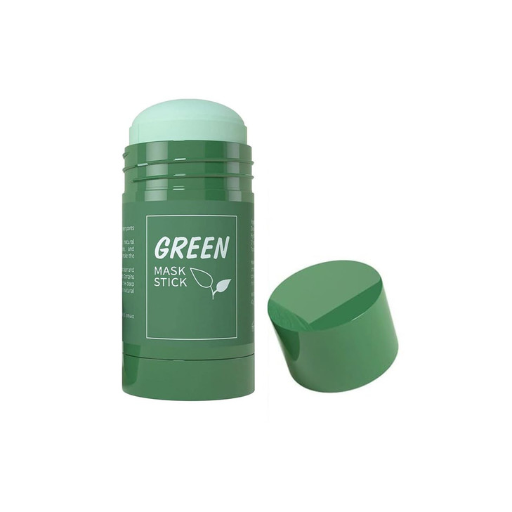 Green Mask Stick for Face Blackhead Remover with Green Tea Extract Deep Pore Cleansing Moisturizing Skin Brightening for