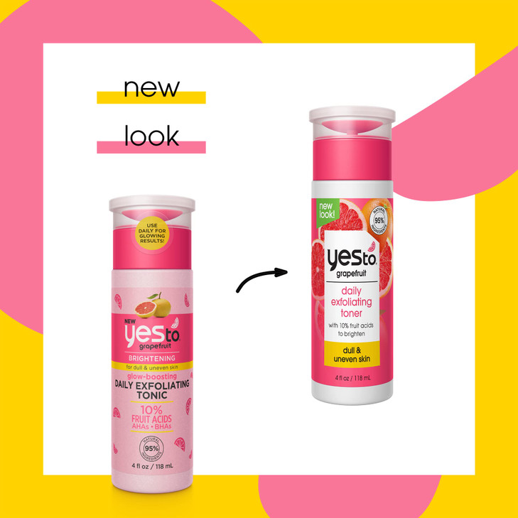 Yes To Grapefruit Daily Exfoliating Toner Brightening Formula To Retexturize Brighten Your Skin With AHAs BHAs Vitamin C