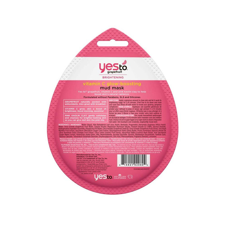 Yes To Grapefruit Detoxifying Brightening Mask Brightening Balancing Mask Leaving Your Skin Smooth Radiant Refreshed Wit