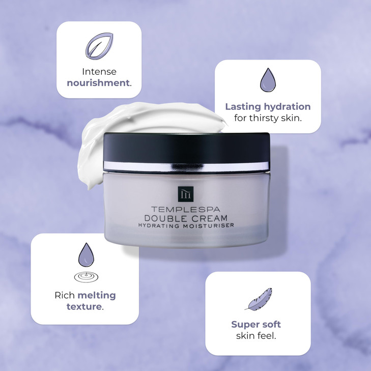 TEMPLESPA DOUBLE CREAM Hydrating Day Night Moisturizer for Dry Skin Phirmaderm Complex Nourishing Rich for Dehydrated Sk
