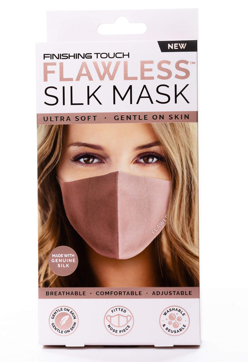 Finishing Touch Flawless Silk Face Mask Washable Soft and Gentle on Skin Blush 1 Count