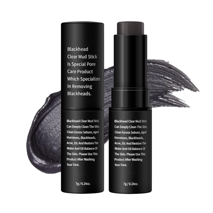 Easilydays Bamboo Charcoal Blackhead Clear Mud Stick for Face Face Scrub Removes Blackheads Oil Control with Charcoal Ex