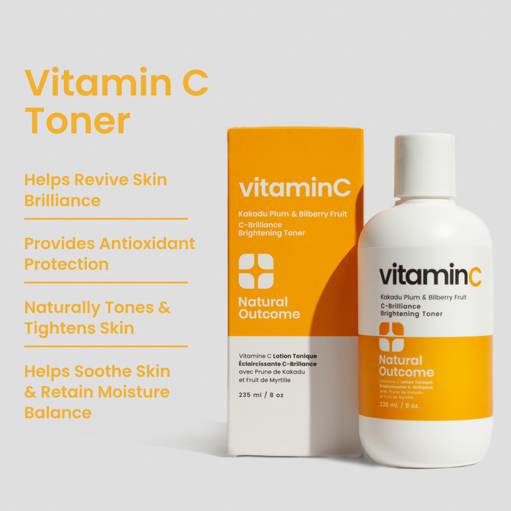 Natural Outcome CBrilliance Vitamin C Toner for Face Daily Witch Hazel Facial Astringent with Kakadu Plum and Bilberry F