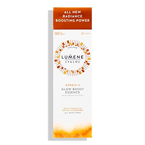 Lumene Valo NordicC Glow Boost Essence Hydrating and Brightening Serum with Vitamin C Hyaluronic Acid Arctic Cloudberry