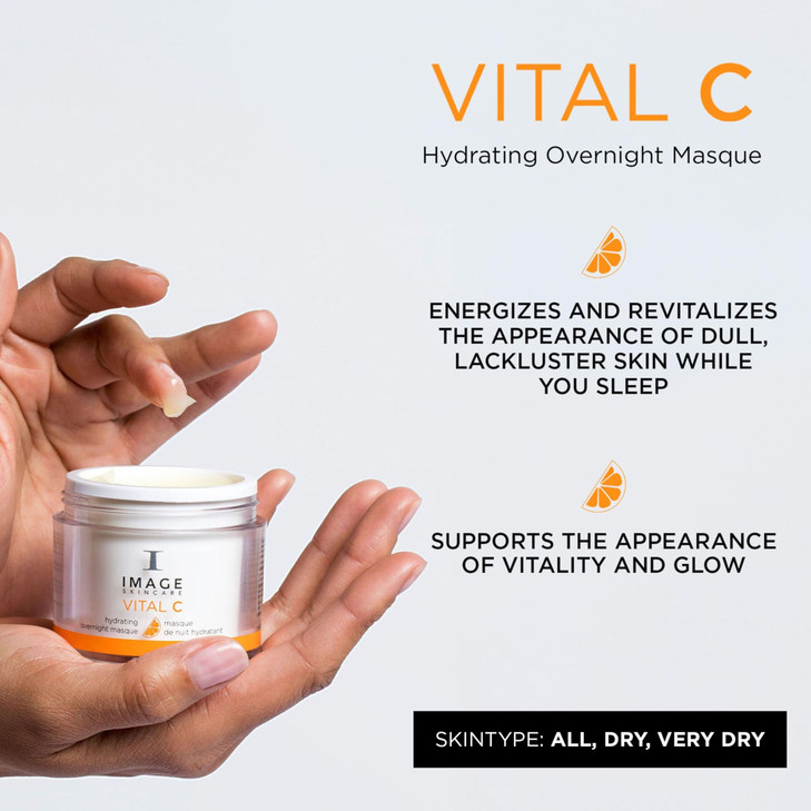 IMAGE Skincare VITAL C Hydrating Overnight Masque Revitalizing Sleeping Facial Mask with BlueGreen Algae Extract and Hya