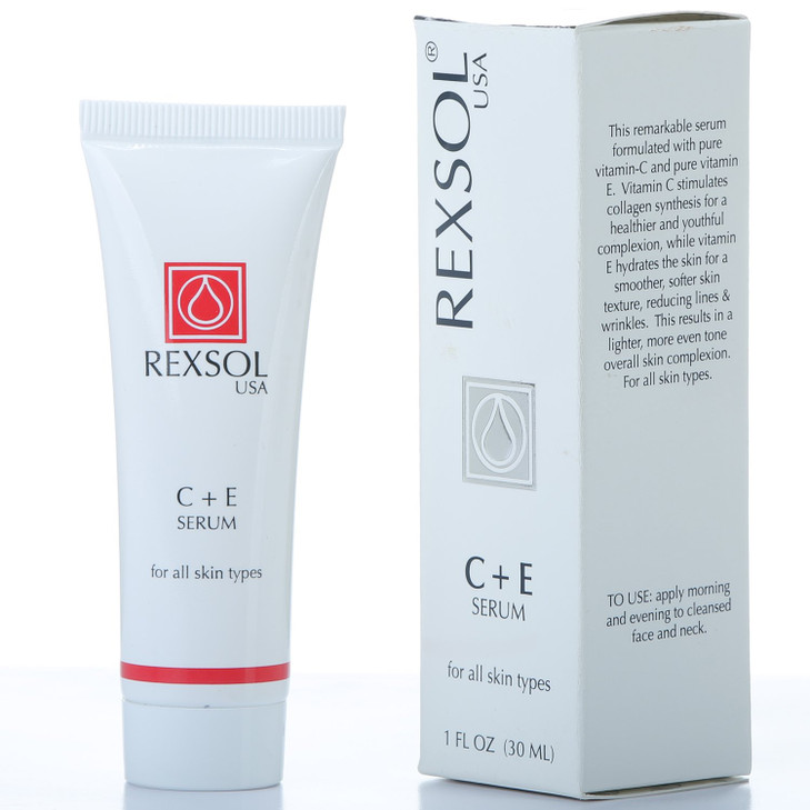 REXSOL CE Serum Contains Vitamin C Vitamin E Helps minimize the appearance of first signs of aging Enhances skins youthf