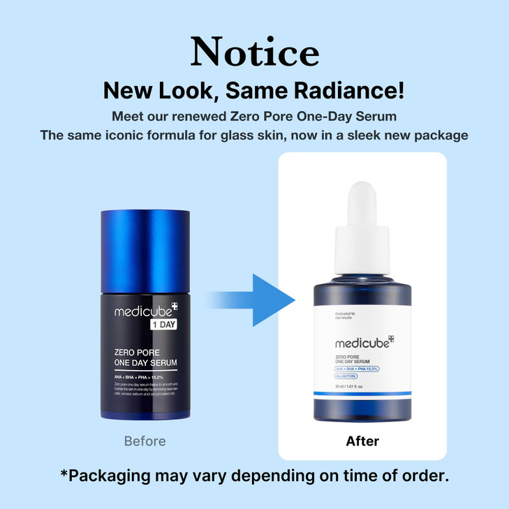 Medicube Zero Pore Oneday Serum 101 floz Overnight Resurfacing Serum with Pore Tightening Complex 152 AHABHAPHA 2 Niacin
