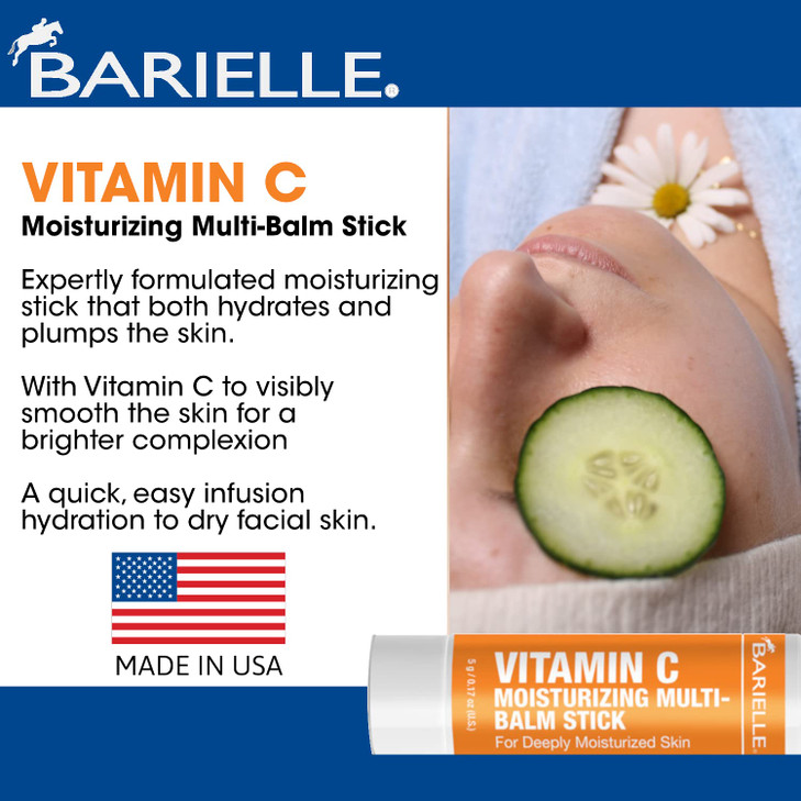 BARIELLE Vitamin C Moisturizing Balm Stick for Deeply Moisturized Skin Facial Treatment Stick Travel Size