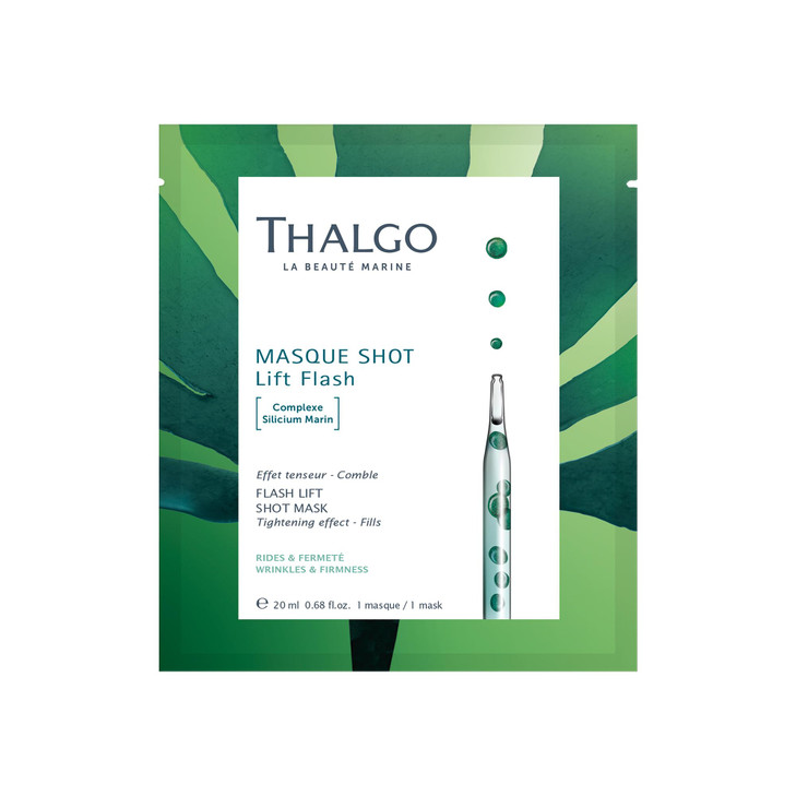 THALGO THALGO Marine Skincare Flash Lift Shot Mask Marine Silicon and Seaweed Sugar Face Mask 1 Mask 20ml 068 fl oz