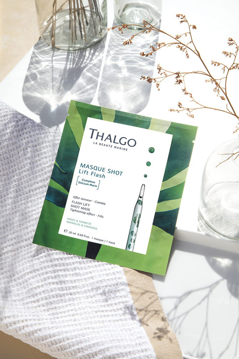 THALGO THALGO Marine Skincare Flash Lift Shot Mask Marine Silicon and Seaweed Sugar Face Mask 1 Mask 20ml 068 fl oz