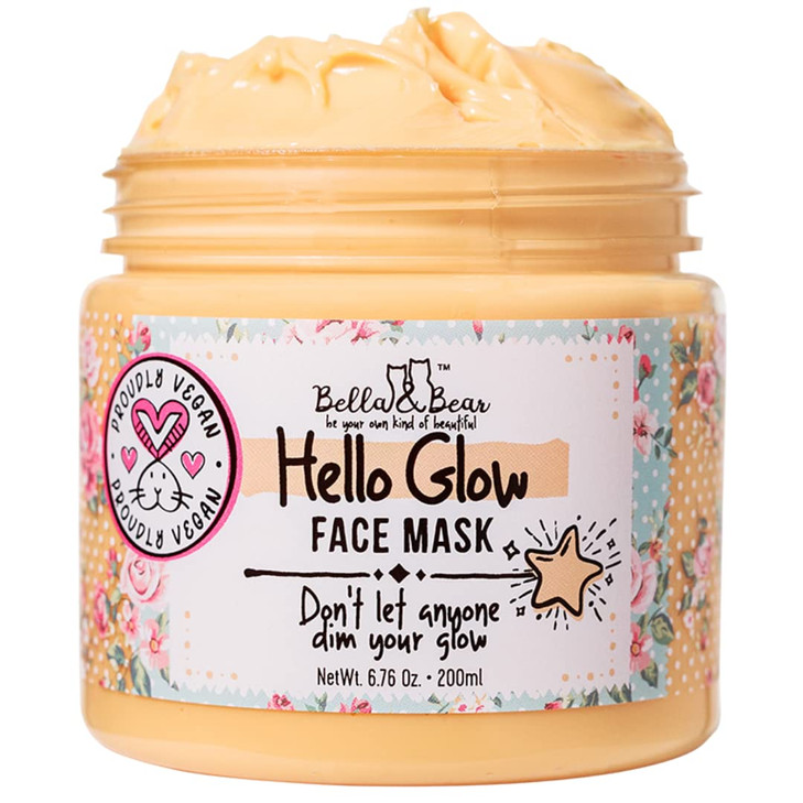 Bella Bear Hello Glow Face Mask for refining and brightening Vegan 67oz