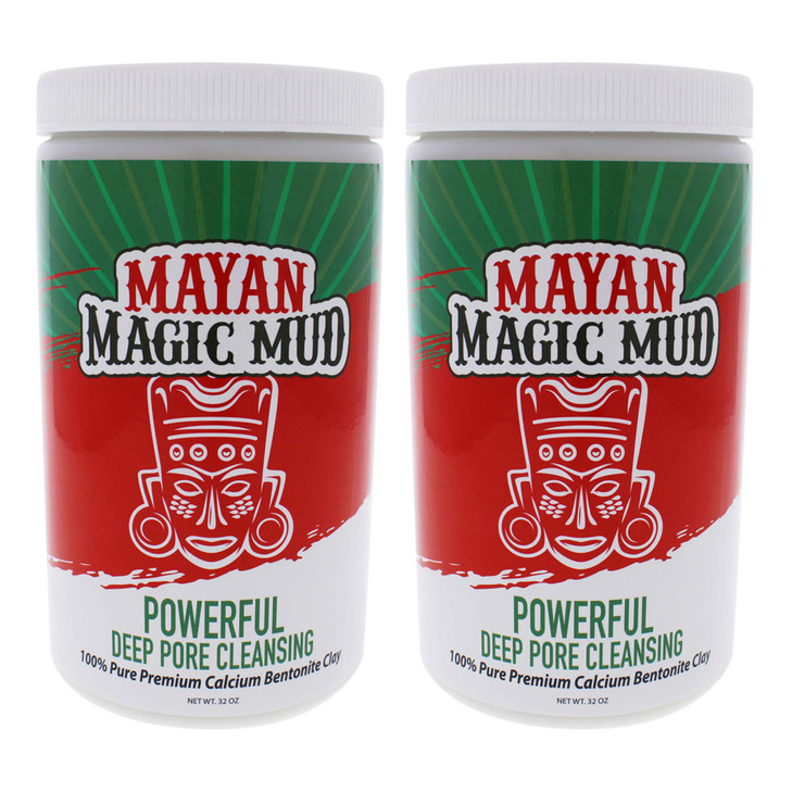 Mayan Magic Mud Powerful Deep Pore Cleansing Calcium Bentonite Clay 4 lbs 2 Pc Bulk Natural Face Mask Peel for Men and W
