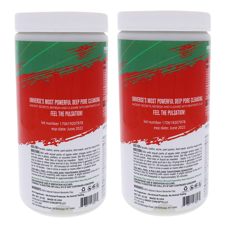 Mayan Magic Mud Powerful Deep Pore Cleansing Calcium Bentonite Clay 4 lbs 2 Pc Bulk Natural Face Mask Peel for Men and W