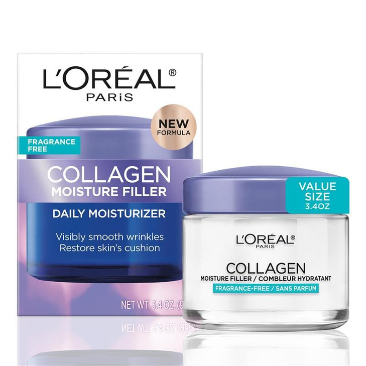 LOreal Paris Collagen Moisture Filler Face Cream AntiAging Face Moisturizer NonGreasy Fragrance Free Skin Care Formula F