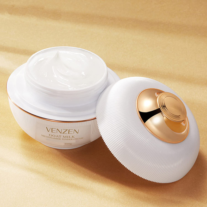 VENZEN Moisturizing Goat Milk Nicotinamide Tender Facial Cream Toner Face Cream Serum Eye Cream Refreshing Face Skin 100