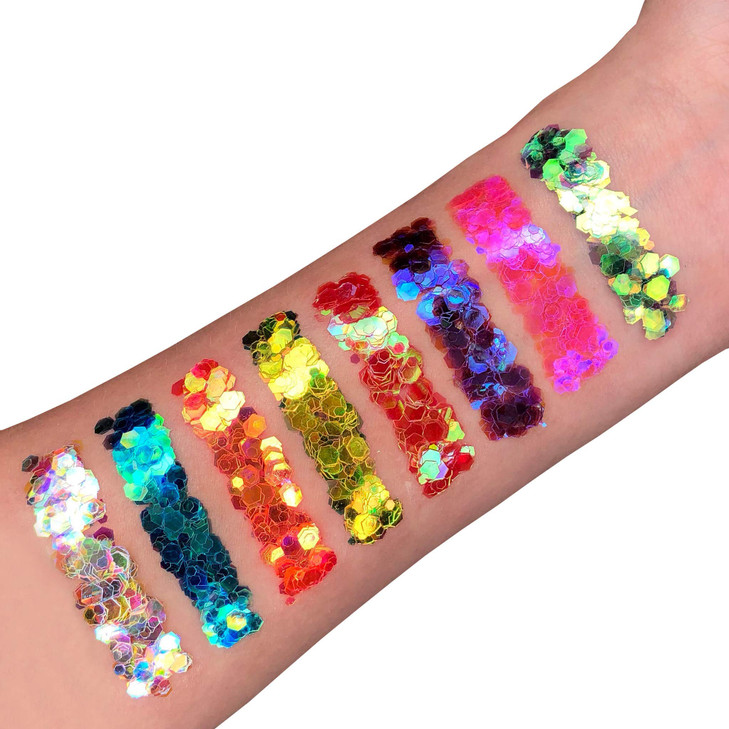 Iridescent Chunky Face Body Glitter Gel by Moon Glitter 12ml Blue Glitter Face Paint