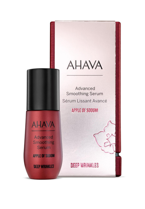 AHAVA Apple of Sodom Advanced Smoothing Serum Clinically proven antiaging serum to combat deep wrinkles soften skin feat