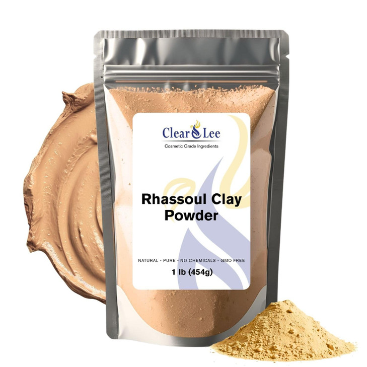 ClearLee Rhassoul Ghassoul Clay Cosmetic Grade Powder 100 Pure Natural Powder Great For Skin Detox Rejuvenation and More