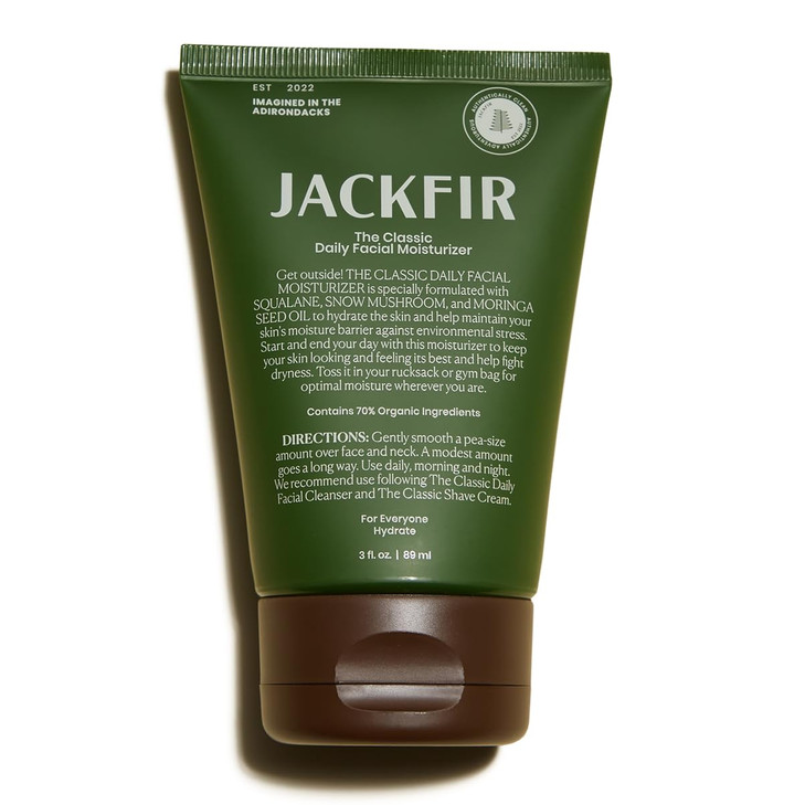 Jackfir The Classic Daily Facial Moisturizer Natural Face Cream for Men Hydrate with Aloe Squalane and Moringa Seed Oil