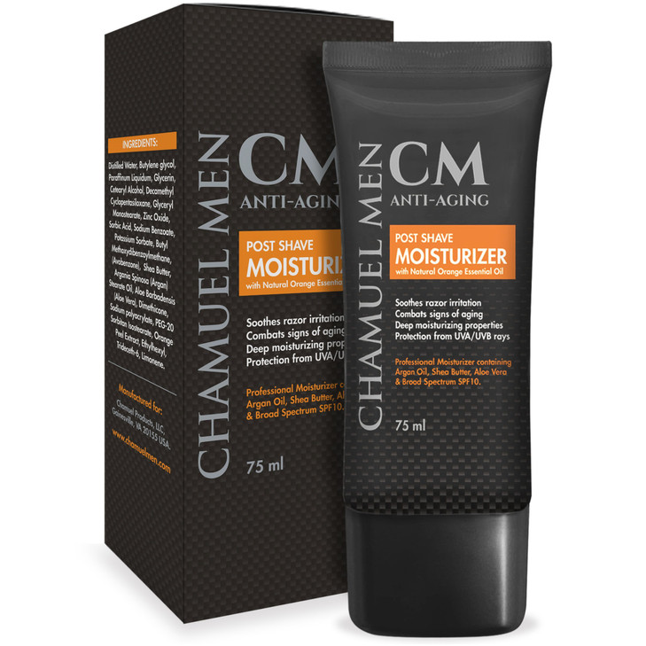 CHAMUEL MEN Anti Aging Daily Aftershave for Men All Natural Mens Face Cream and Moisturizer with Argan Shea Aloe Facial
