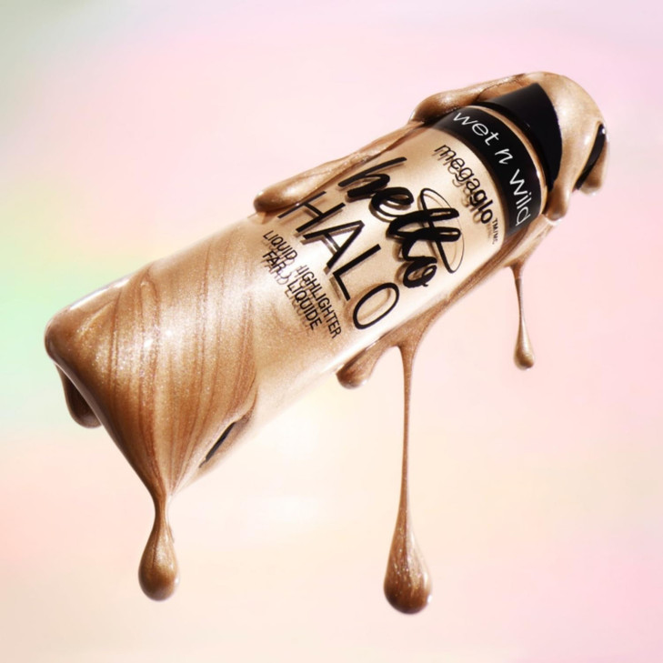 wet n wild MegaGlo Hello Halo Liquid Highlighter Makeup Shimmer Rose Gold Halo Goodbye