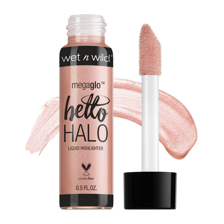 wet n wild MegaGlo Hello Halo Liquid Highlighter Makeup Shimmer Rose Gold Halo Gorgeous
