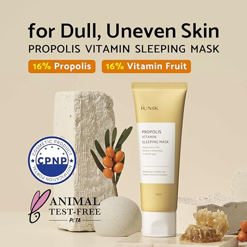 IUNIK Propolis Vitamin Glow Sleeping Mask Night Moisturizer Cream 203 Fl Oz Overnight Moisturizing cream Tea Tree Centel