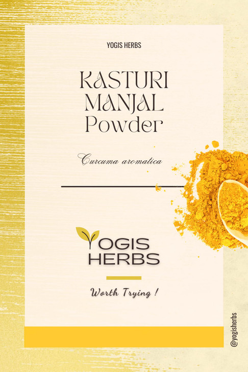 YOGIS HERBS Premium KASTURI MANJAL POWDER Curcuma AromaticaWild Turmeric Fresh Pure 250g For Bath Beauty and Skin Care