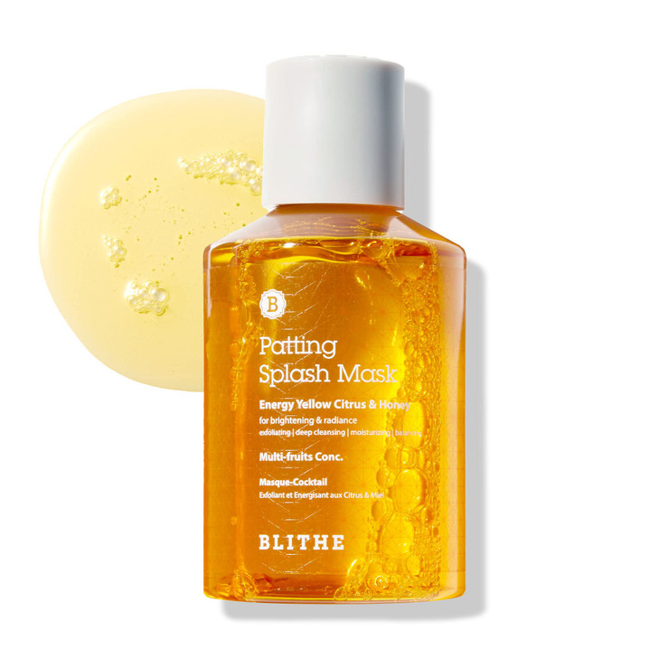 BLITHE Patting Splash Mask Exfoliating Face Wash with Yellow Honey Korean Chemical Exfoliant for Face AHA Lactic Acid fo