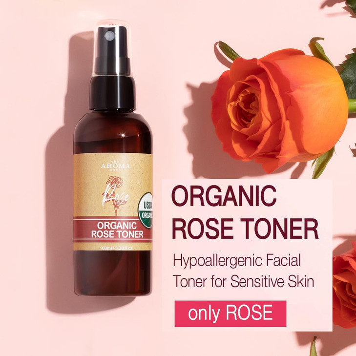 USDA Certified TheAromaShop Organic Rose Toner atonanda ChemicalFree Moisturizing Soothing 100 Natural Face Toner Sensit