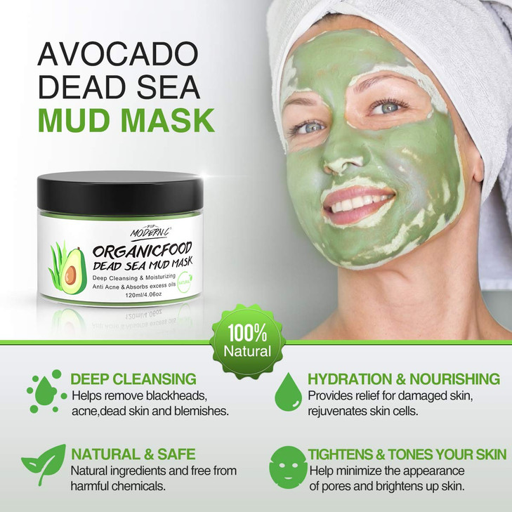 Clay Mask Avocado Dead sea Mud Stick Mask Natural Organic Green Tea Mud Mask Deep Cleansing Blackhead Removal Face Mask