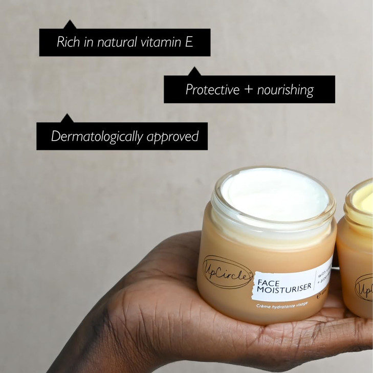 UPCIRCLE Face Moisturiser with Argan Powder 17oz Nourishing Day Cream Vitamin E Aloe Vera Glycerin Shea Coconut Butter N