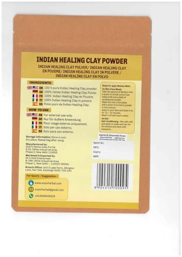SVATV Fullers Earth Powder Multani Mitti Indian Healing Clay Deep Skin Pore Purifying Face Mask Skin Care Dirt Remover N