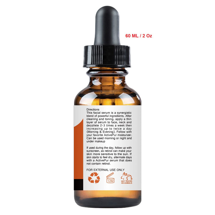 ActivePur 25 Best Vitamin C Serum for Face 2 Oz60 ml Vitamin EB5 Hyaluronic Acid Serum Face Retinol Ferulic Acid Niacina