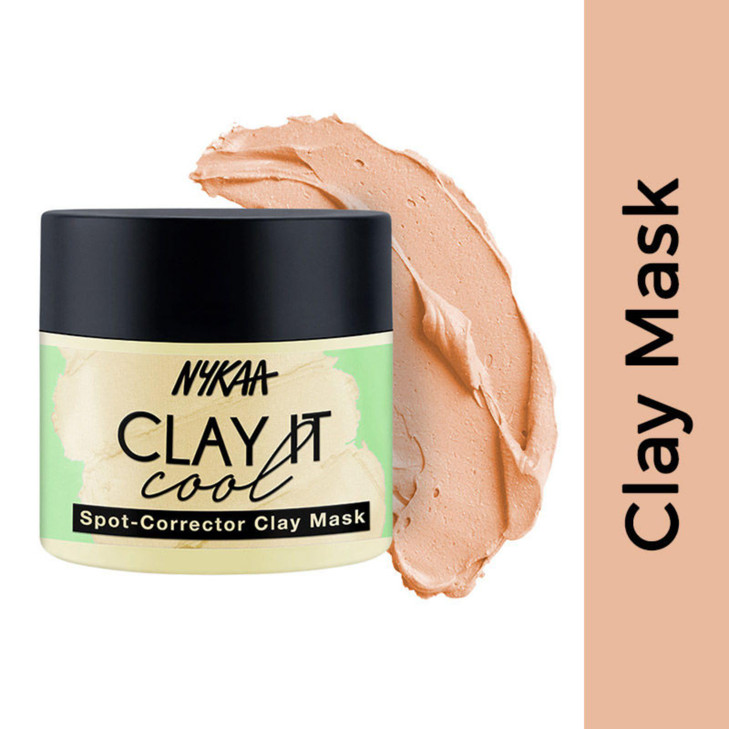 Nykaa Naturals Clay It Cool Clay Mask Face Mask Rich in Vitamin C and Antioxidants Combats Acne Marks and Blemishes Spot