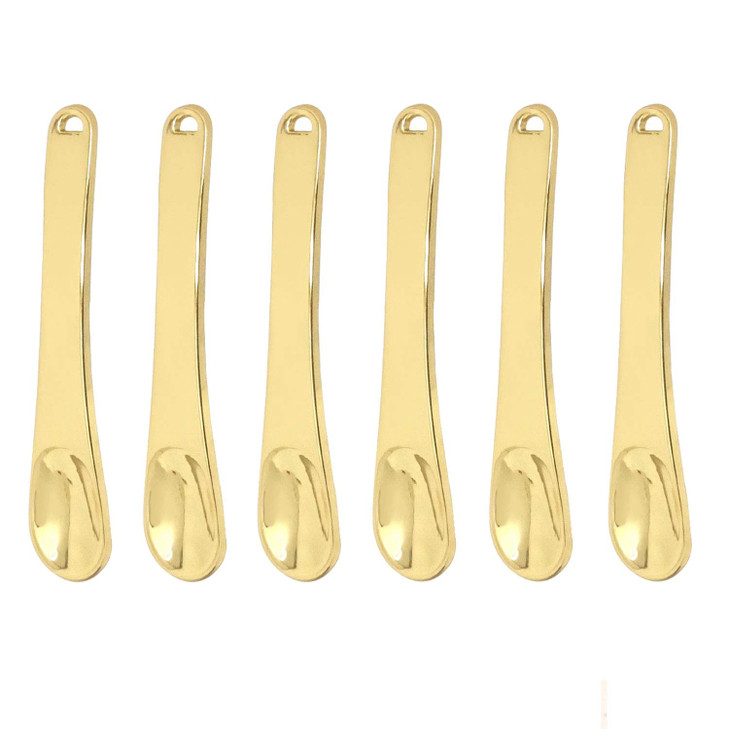 Honbay 6PCS Mini Zinc Alloy Makeup Spatula Cosmetic Facial Cream Spoon Beauty Scoop for Mixing Makeup