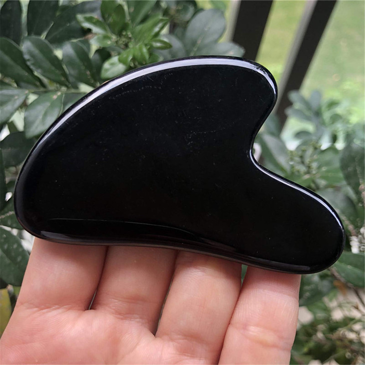Fekuar Natural Rock Quartz Gua Sha Massage Tool for Body Skin Facial Crystal Scraping Board for SPA Acupuncture Therapy