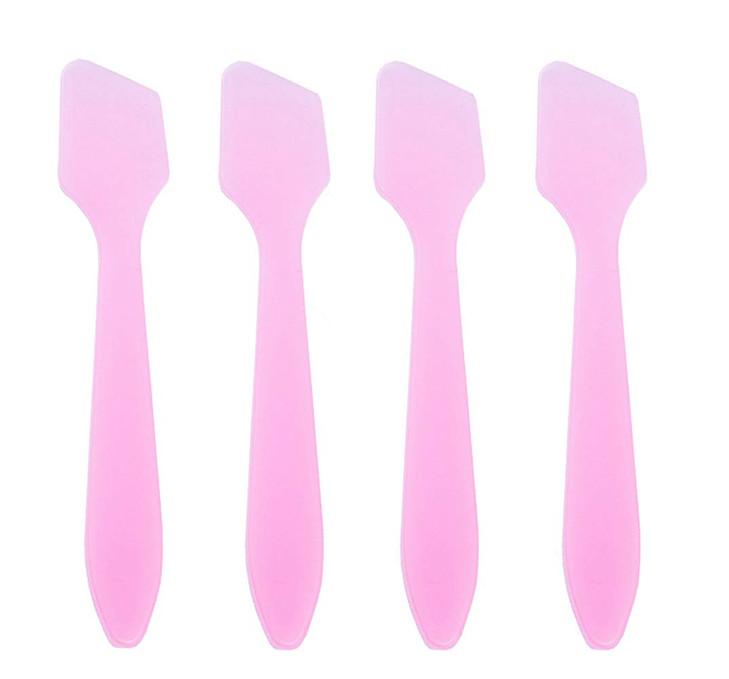100Pcs 8cm3inch Pink Disposable PP Cosmetic Spoon Mask Spatula Mini Facial Cream Scoop Mud Mask Stirrer Muddler Applicat