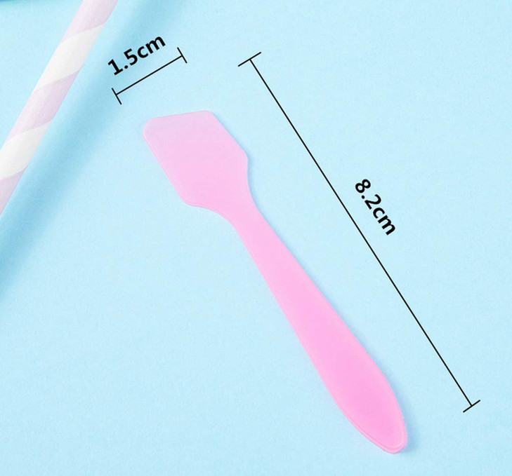 100Pcs 8cm3inch Pink Disposable PP Cosmetic Spoon Mask Spatula Mini Facial Cream Scoop Mud Mask Stirrer Muddler Applicat