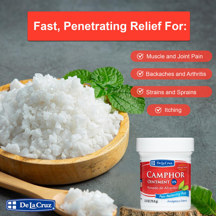 De La Cruz Cream - Maximum Strength Muscle and Joint Camphor Ointment to Reduce Pain 11% 2.5 oz (70.9 g) online at globaldelivered