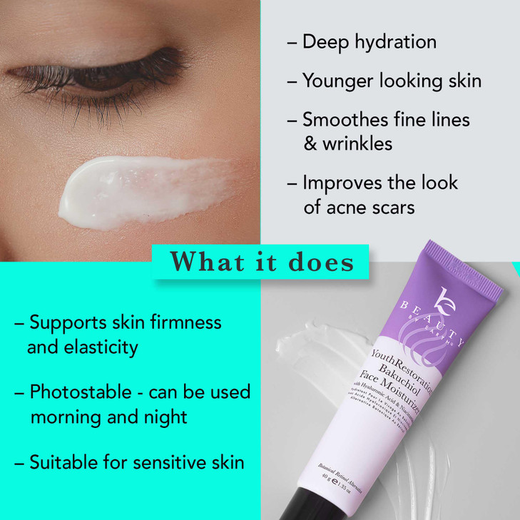 Anti Aging Face Moisturizer for Women Made with Natural Organic Ingredients Bakuchiol Retinol Alternative Hydrating Face