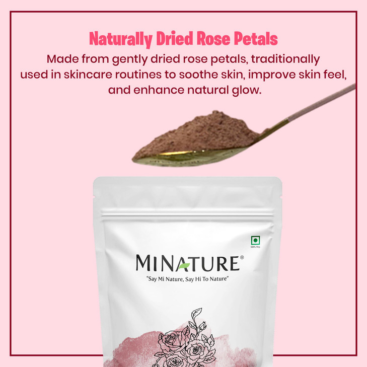 Rose petal powder by mi nature 227 g 8 oz 05 lb 100 Natural and Pure Skin care Chemical free No added colours no preserv