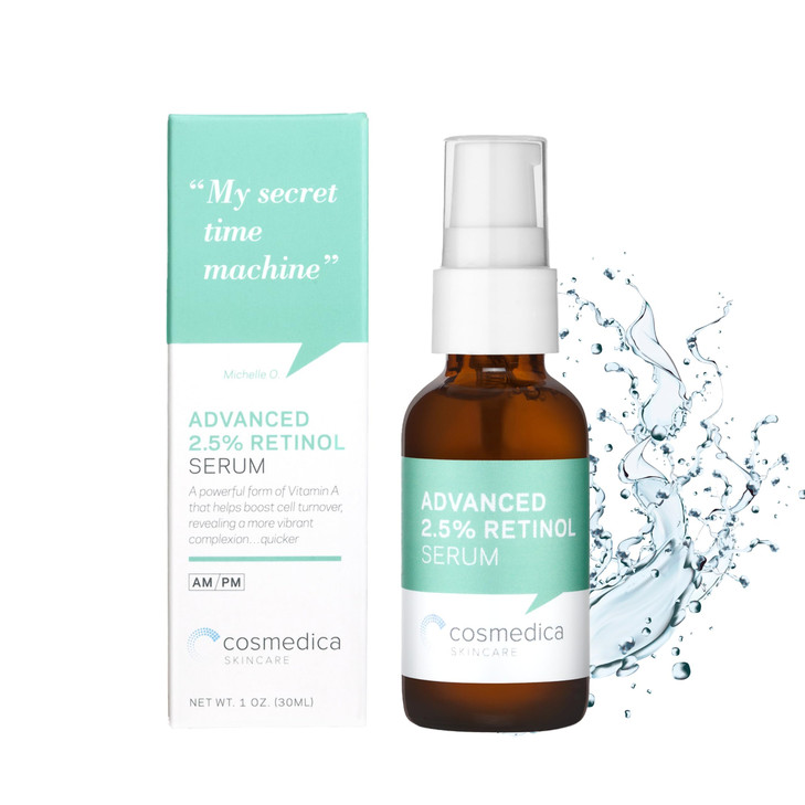 Cosmedica Skincares Advanced 25 Retinol Serum wGreen Tea Hyaluronic Acid Vit E AntiAging Skin Revitalizing Hydrating Ser