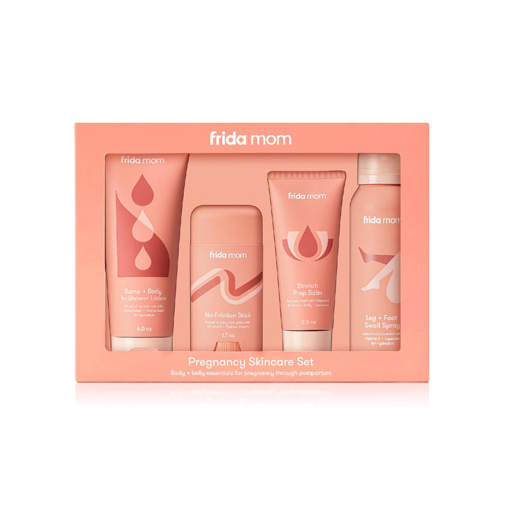 Frida Mom Pregnancy Skincare Set Body Relief for Stretch Marks Dry Skin Swelling Chafing 4pk Set