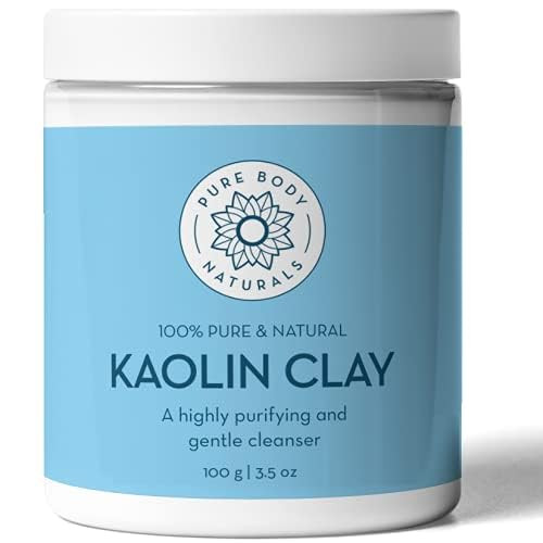 Pure Body Naturals Kaolin Clay Powder 100 g Perfect for Natural DIY Skin Cleansers Masks and Scrubs