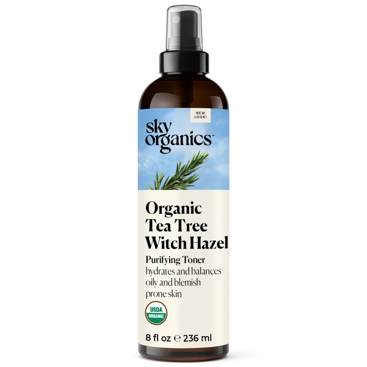 Sky Organics Organic Tea Tree Witch Hazel for Face Purifying Facial Toner to Hydrate Soothe Cleanse and Balance BlemishP