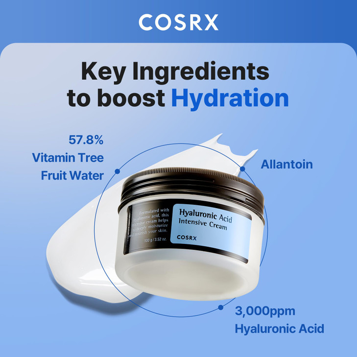 COSRX Hyaluronic Acid Moisturizing Cream Longlasting Hydration Rich Moisturizer for Sensitive Skin 352 oz 100g Korean Sk